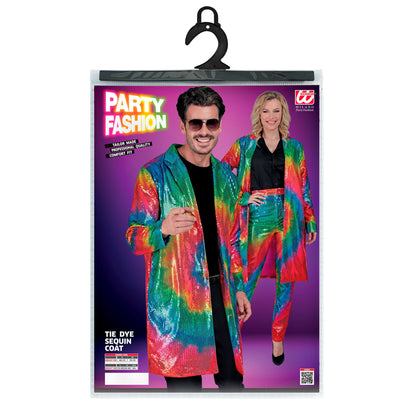 "PARTY FASHION MANTEL" (Paillettenmantel in Tie-Dye Muster)