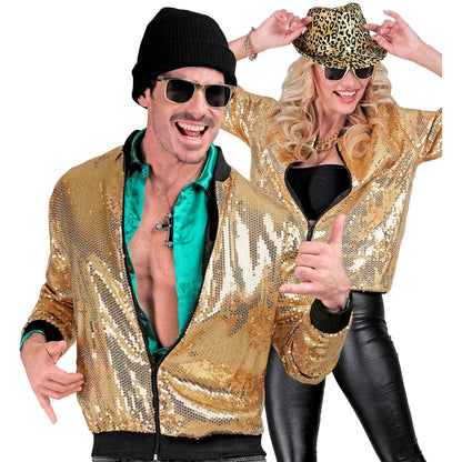 "PARTY FASHION BOMBERJACKE" (Pailletten Bomberjacke gold)