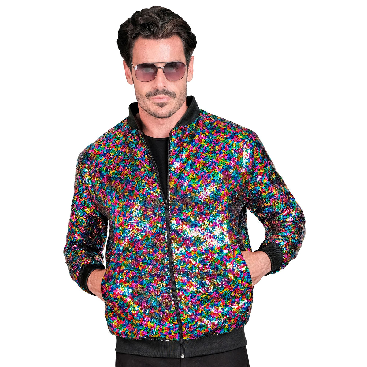 "PARTY FASHION BOMBERJACKE" (Pailletten Bomberjacke bunt)