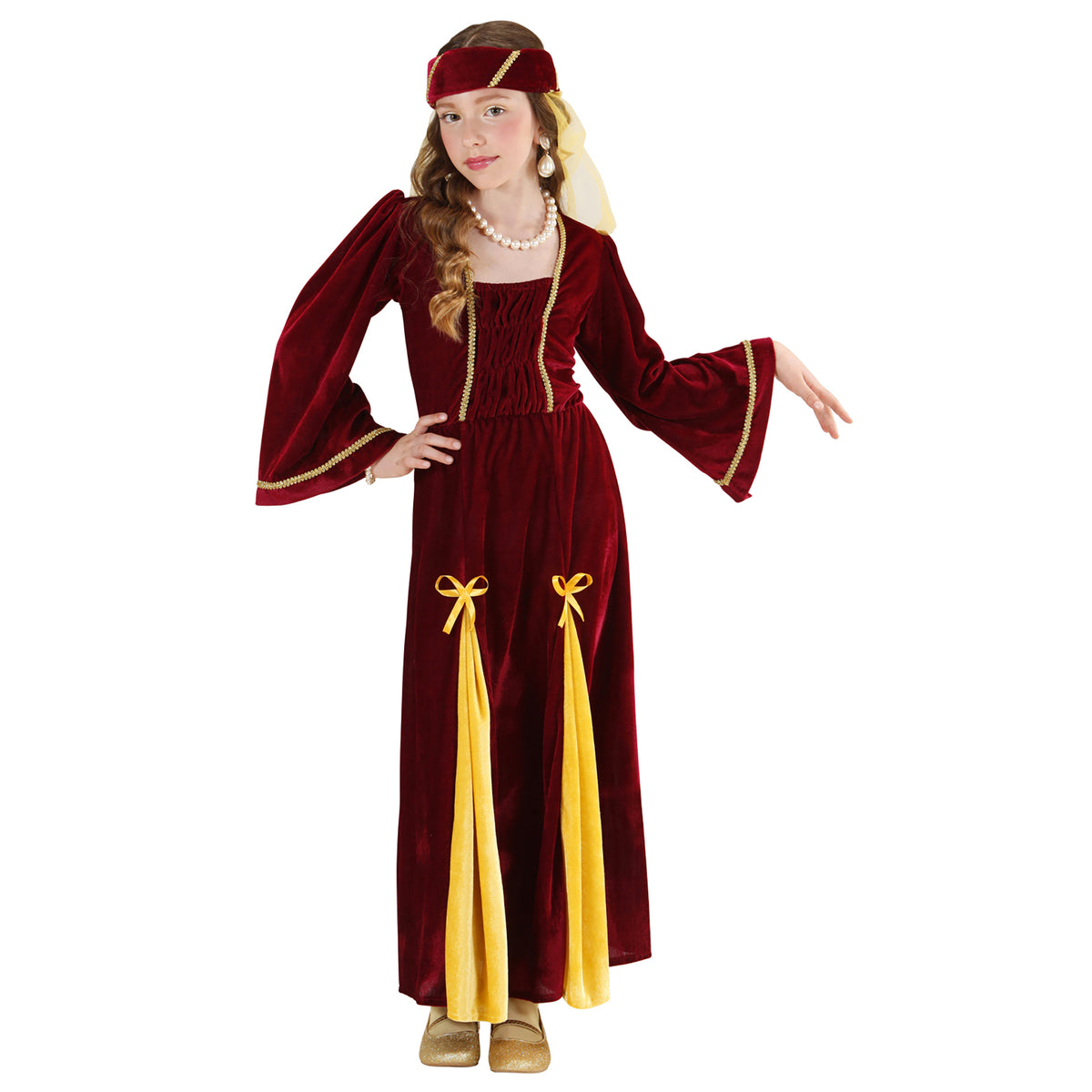 "MITTELALTERLICHE PRINZESSIN" (Kleid, Kopfbedeckung mit Schleier)