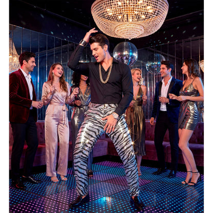 "PARTY FASHION HOSE" (Paillettenhose in Zebramuster)