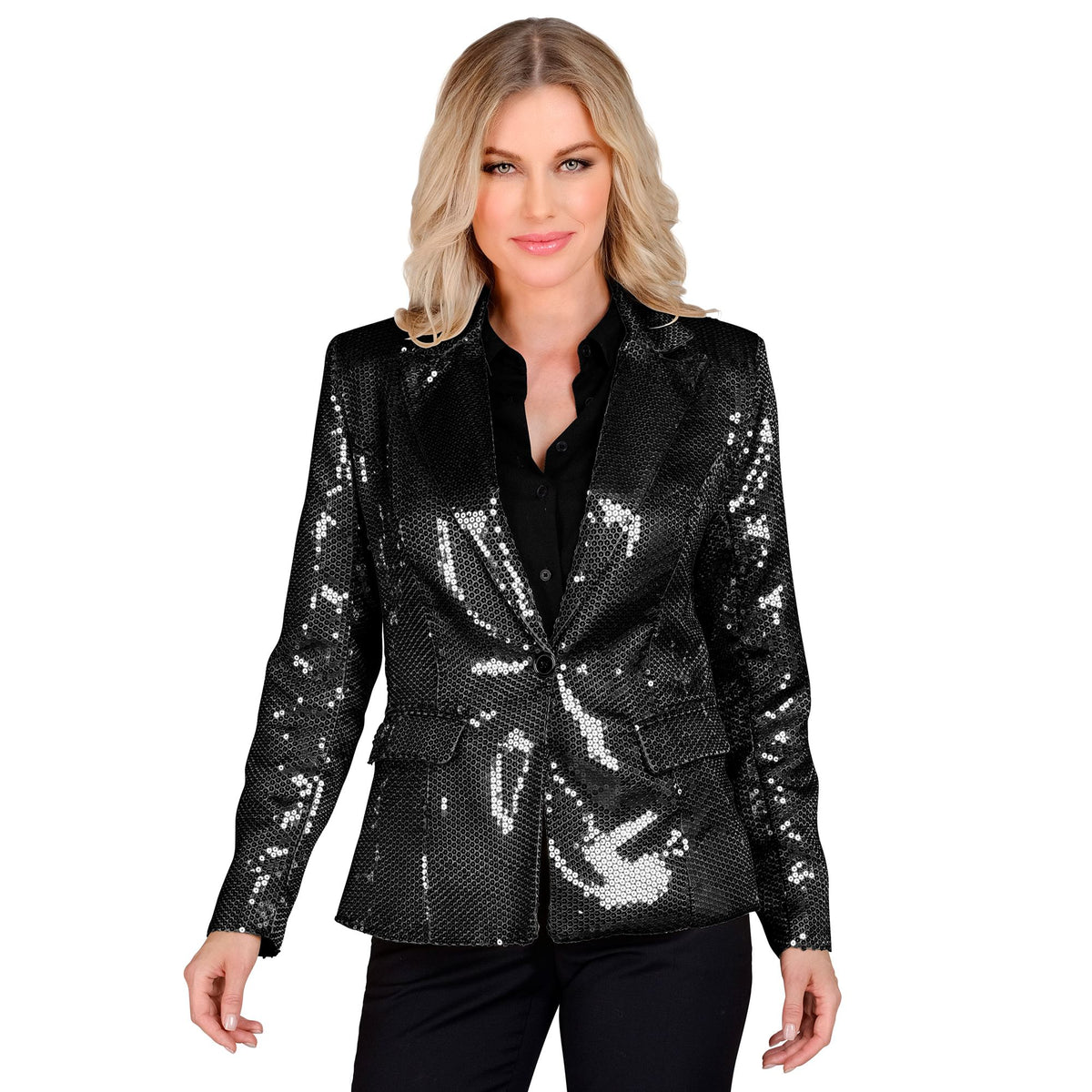 "PARTY FASHION BLAZER" (Pailletten Blazer schwarz)