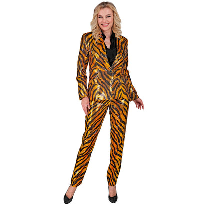 Widmann Paillettenhose im Tigermuster Party Fashion Hose – Detailansicht