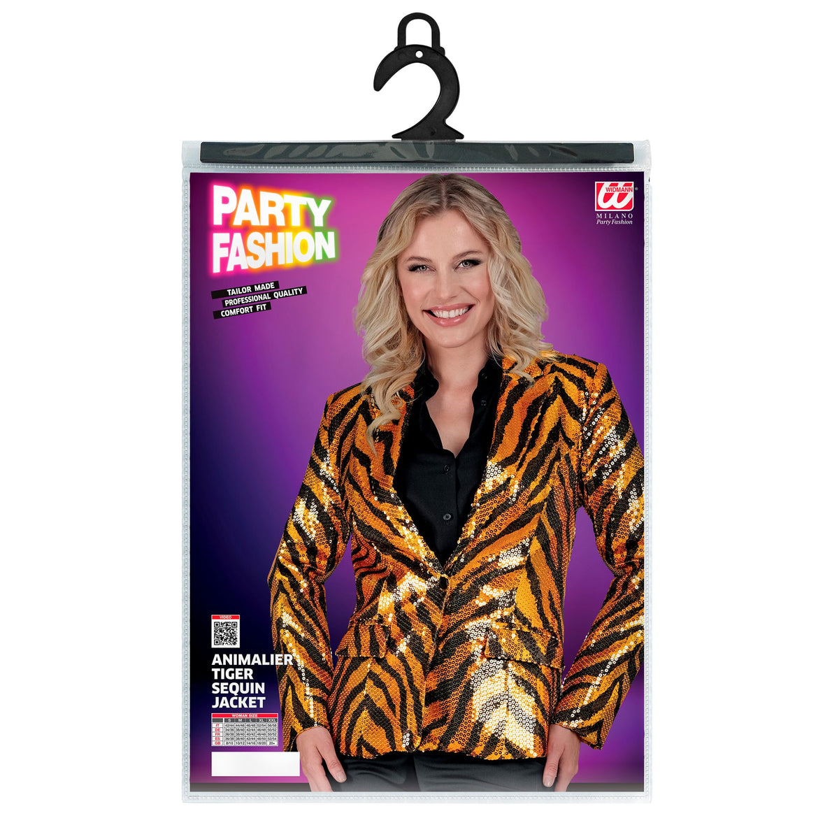 "PARTY FASHION BLAZER" (Pailletten Blazer in Tigermuster)