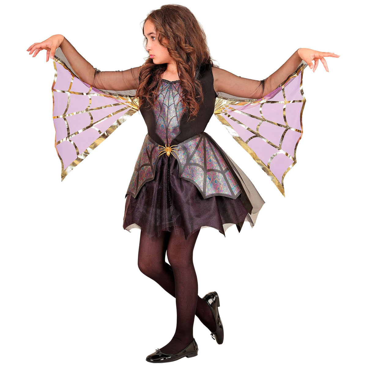 Widmann Spider Girl Kleid Kinder Spinnenkostüm – Seitenansicht