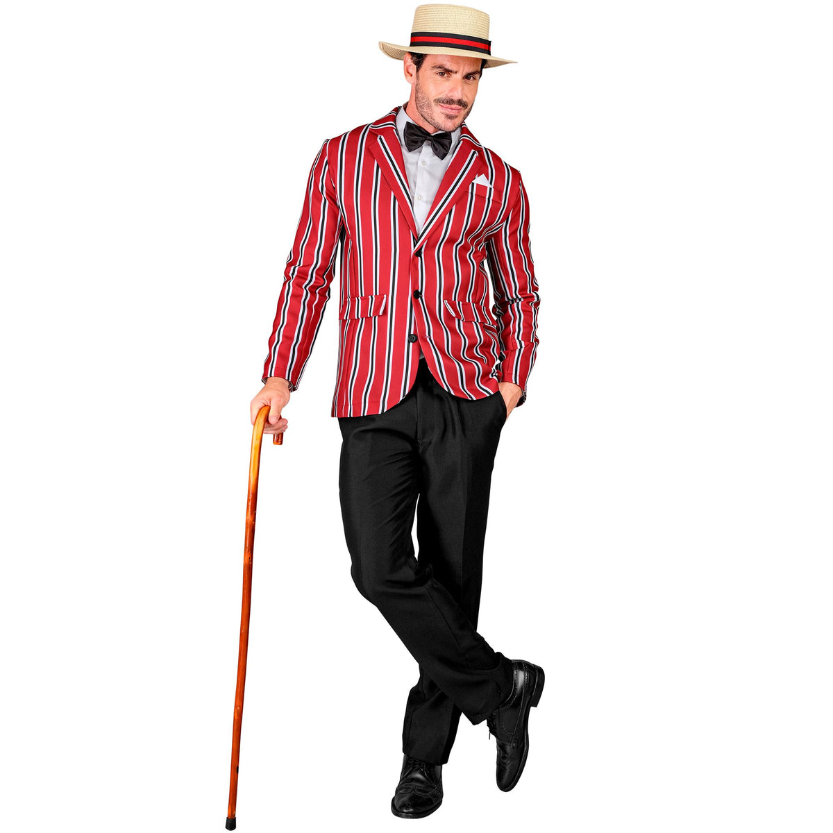 Widmann The Roaring 20s Herren-Kostüm in Bordeaux mit Jackett, Fliege und Hut – Seitenansicht
