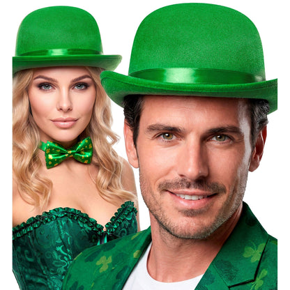 Widmann grüne Melone aus Samt für St. Patrick's Day – Seitenansicht