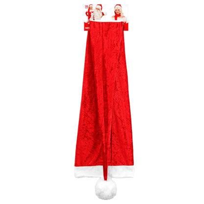 "WEIHNACHTSMANNMÜTZE EXTRA LANG" aus Samt - 150 cm
