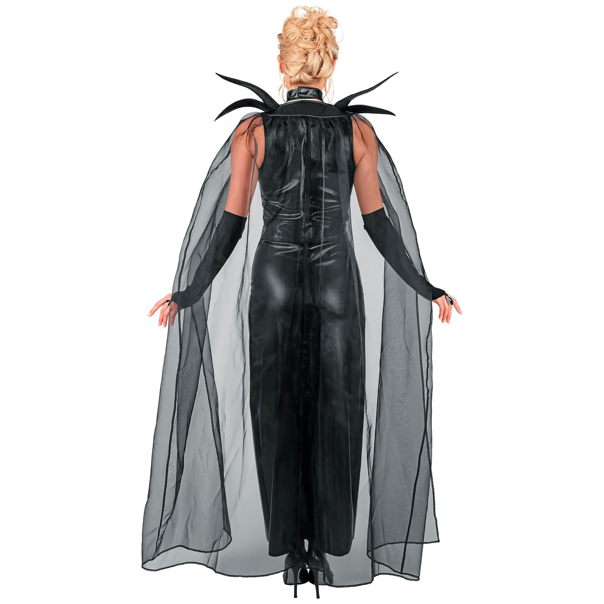 "DUNKLE KÖNIGIN" (Kleid, Gürtel, Halsband, Krone, Umhang)