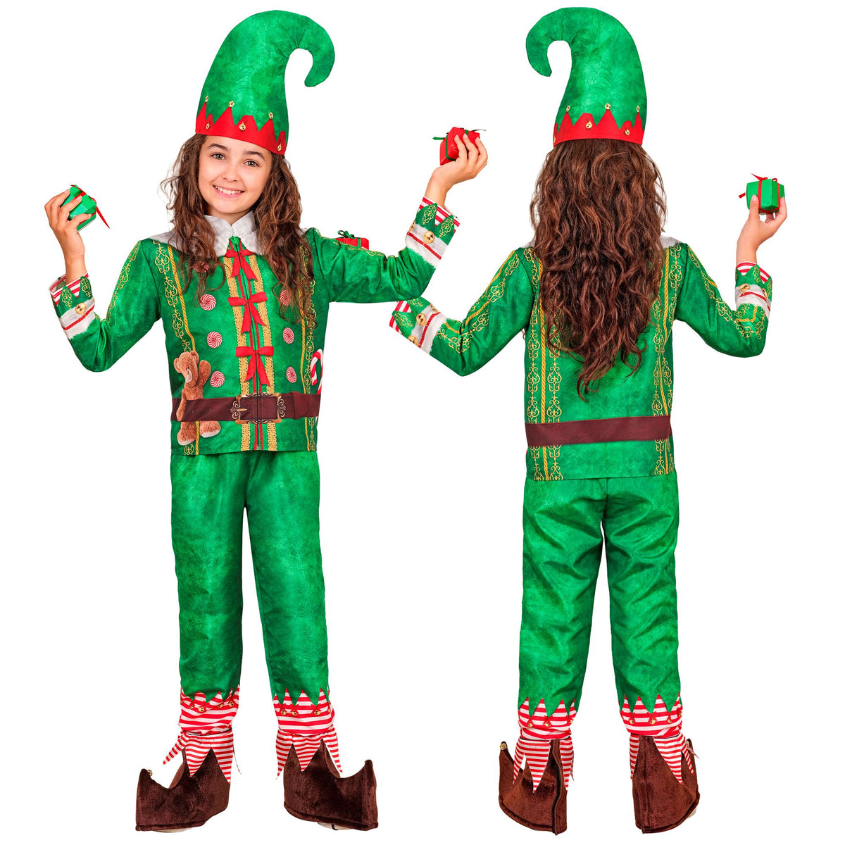 "ELF - SANTAS KLEINE HELFER FAST COSTUME" (Oberteil, Hose, Mütze)