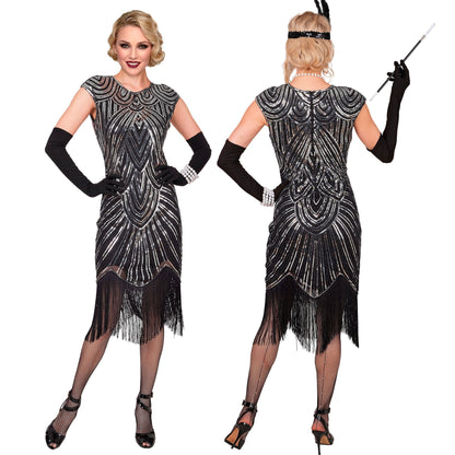 "20er JAHRE GATSBY FLAPPER" (Kleid) - silber