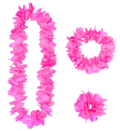 "PINKES HAWAII-SET" (Halskette, Sitrnband, Armband)