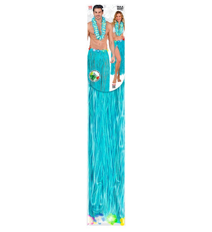 "HELLBLAUER HAWAII BASTROCK MIT BLUMENGÜRTEL" 80 cm - größenverstellbar