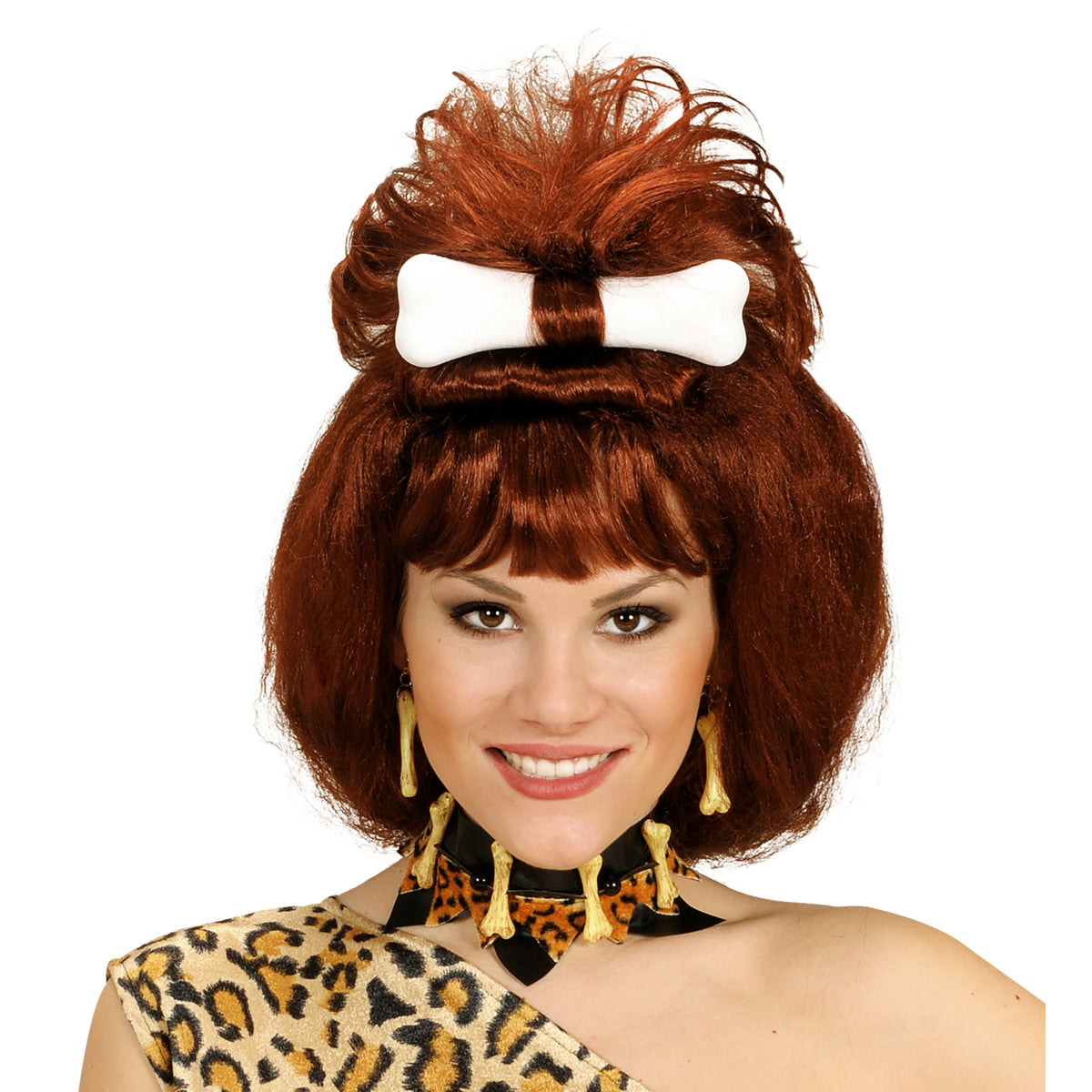 Widmann Knochenkette mit Leopardenmuster – Kostüm-Accessoire – Seitenansicht