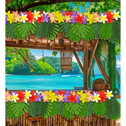 Widmann Hawaiianisches Tischdeko-Set mit Blättern und Blumen – Verpackung