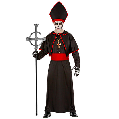 "ZERLEGBARER PRIESTERSTAB SCHWARZE MESSE" 145 cm
