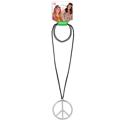 Widmann Peace-Zeichen-Halskette silberfarben 60 cm – Seitenansicht