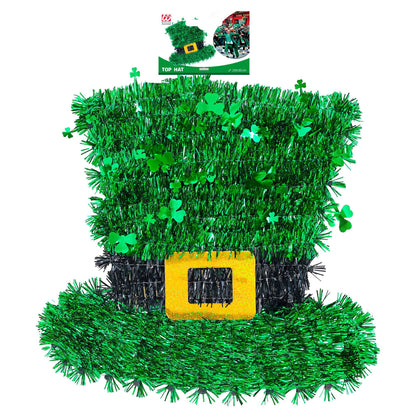 Widmann grüner St. Patrick's Day Hut aus Klingenfäden 29 x 30 cm – Detailansicht