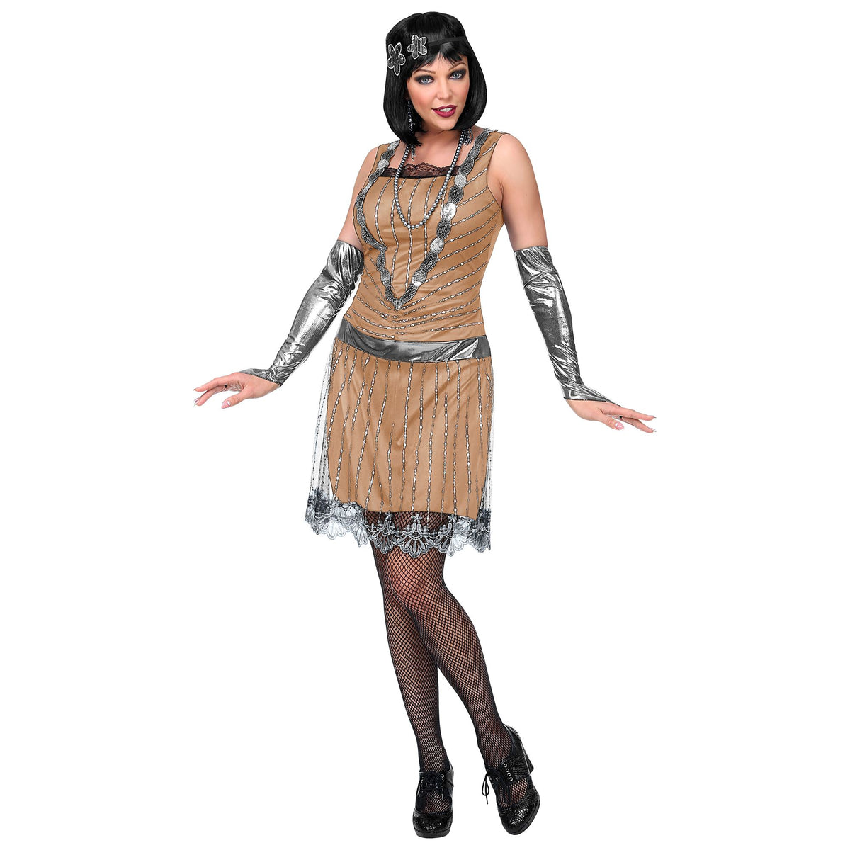"CHARLESTON" (Kleid, Handschuhe, Stirnband)