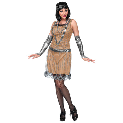 "CHARLESTON" (Kleid, Handschuhe, Stirnband)