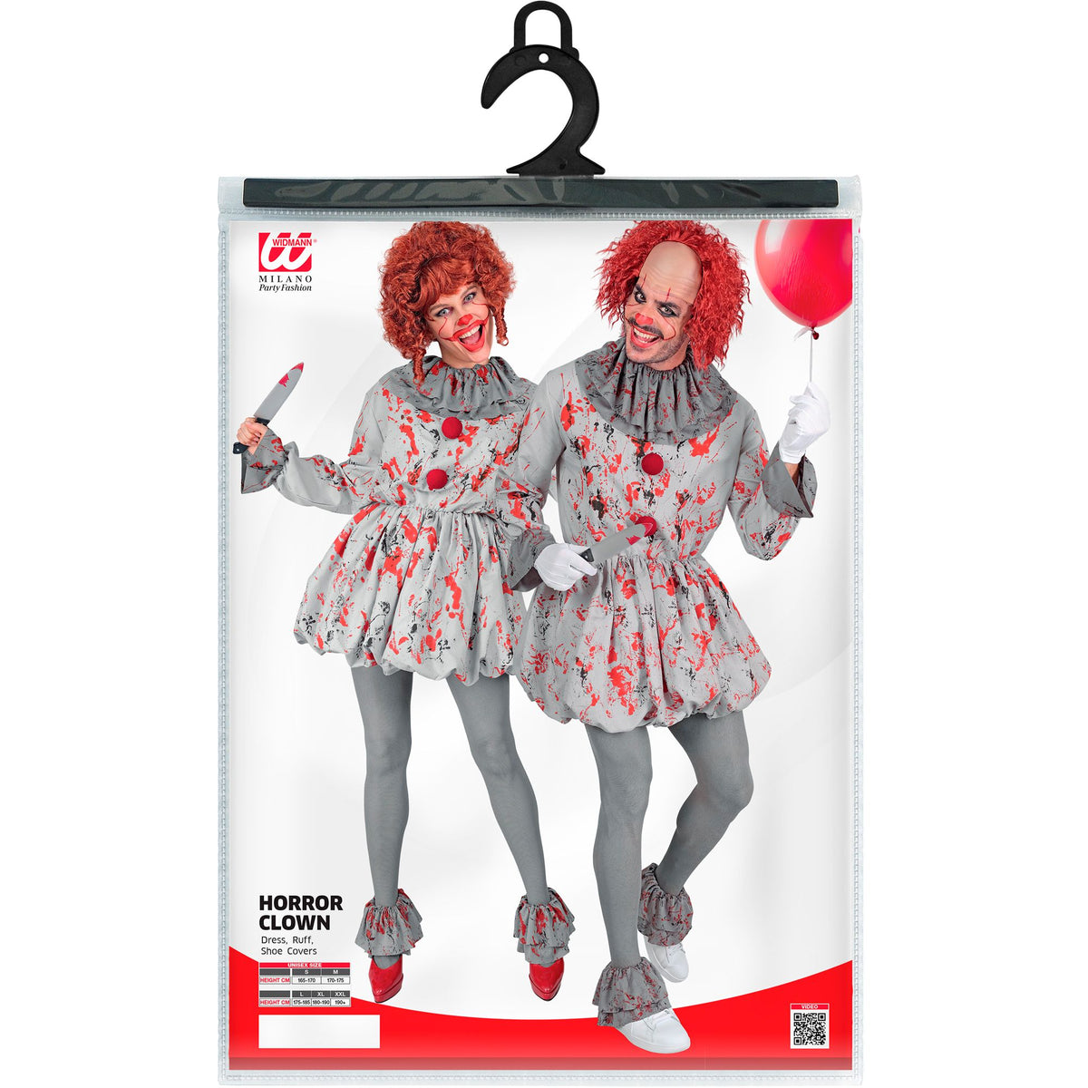 "VINTAGE-HORROR-CLOWN" (Kleid, Halskrause, Schuhüberzieher)