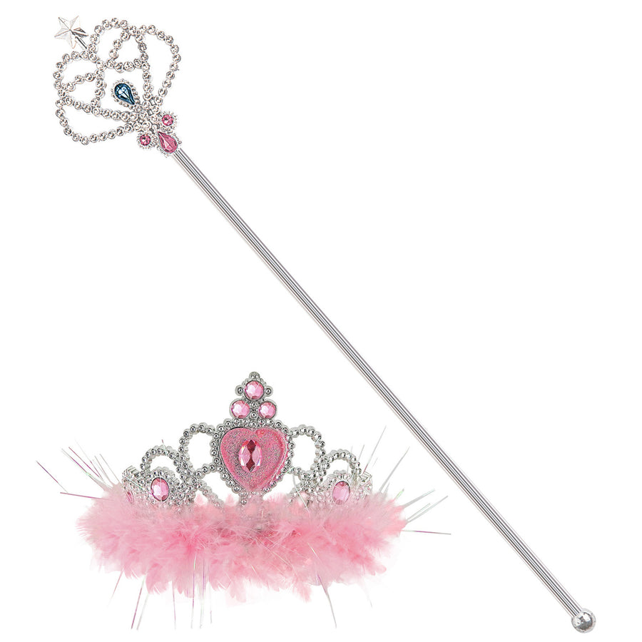 Widmann rosa Krone und Zauberstab mit Marabou – Produktansicht