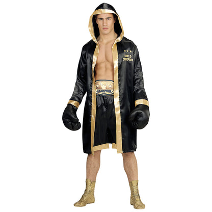 "BOXER WORLD CHAMPION" (Boxermantel mit Kapuze, Shorts, Gürtel, Boxhandschuhe)