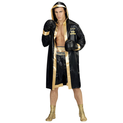 "BOXER WORLD CHAMPION" (Boxermantel mit Kapuze, Shorts, Gürtel, Boxhandschuhe)