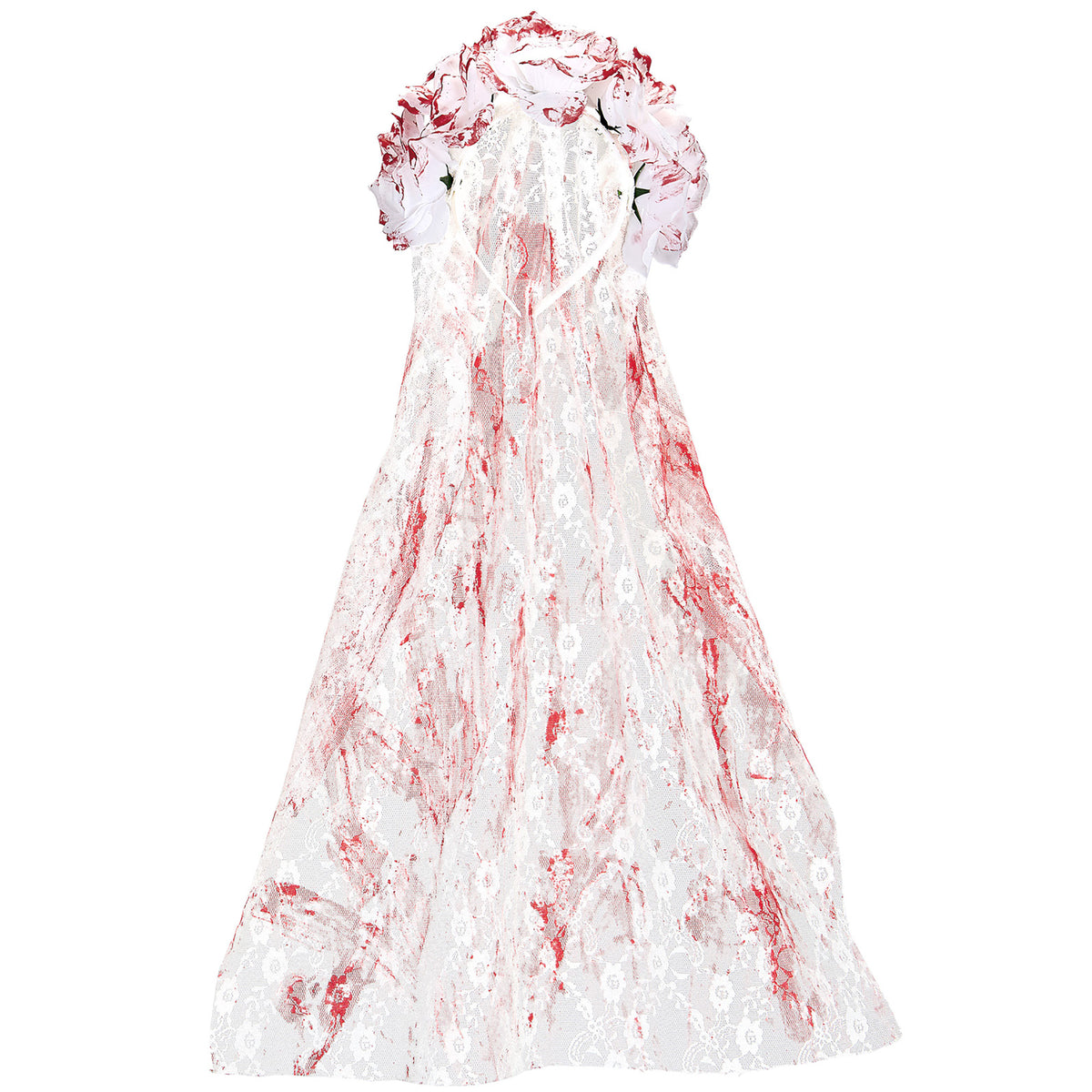 "BLUTIGER BRAUTSCHLEIER MIT ROSEN"