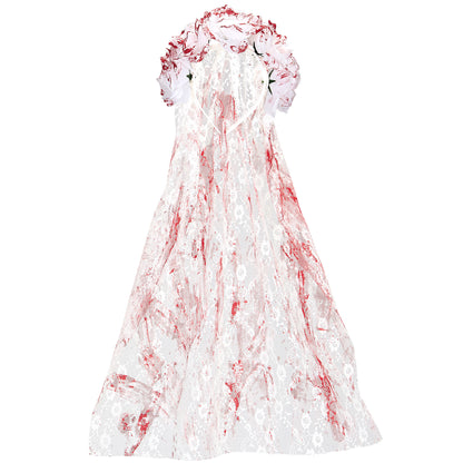 "BLUTIGER BRAUTSCHLEIER MIT ROSEN"