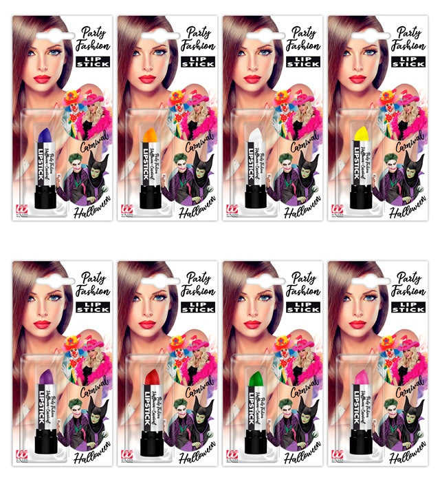 "LIPPENSTIFT" - 6 ml - sort. in 8 Farben: rot, orange, gelb, grün, violett, rosa, weiß