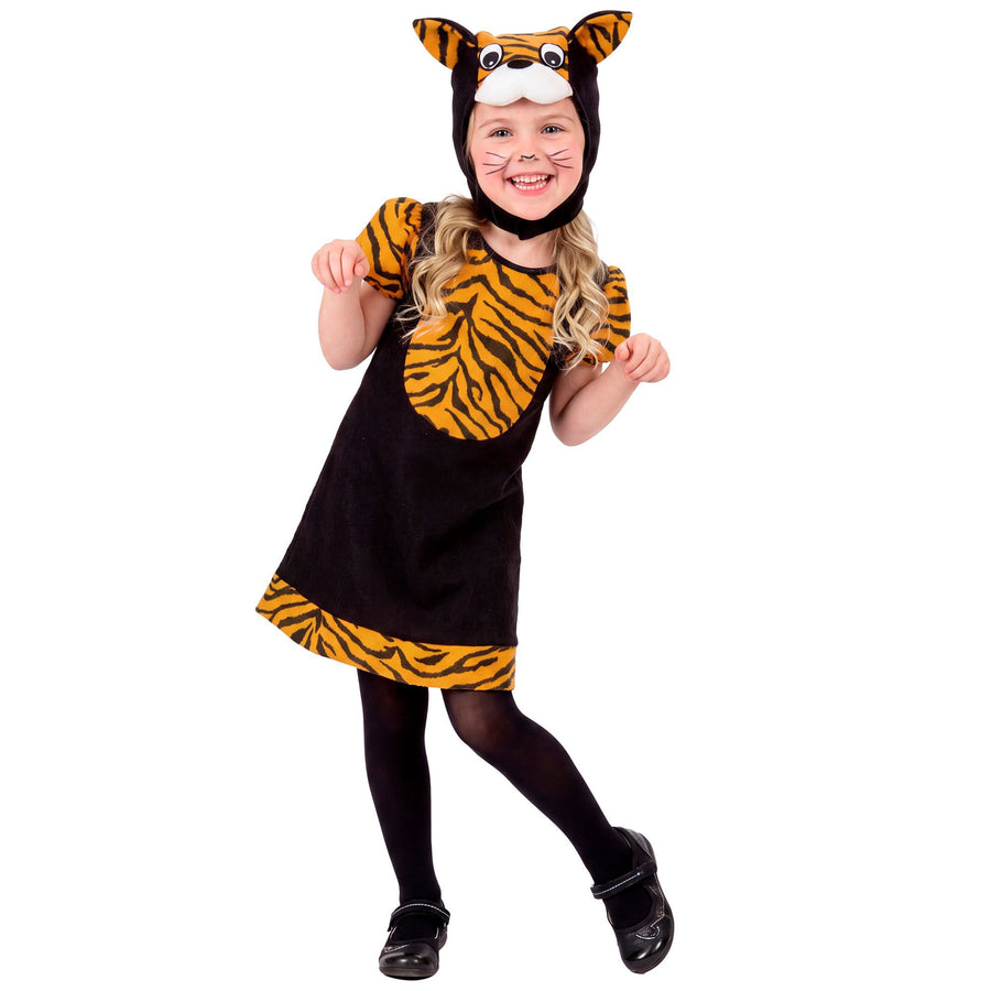 Widmann Kleine Tigerin Kostüm für Kinder mit Kleid und Kopfbedeckung