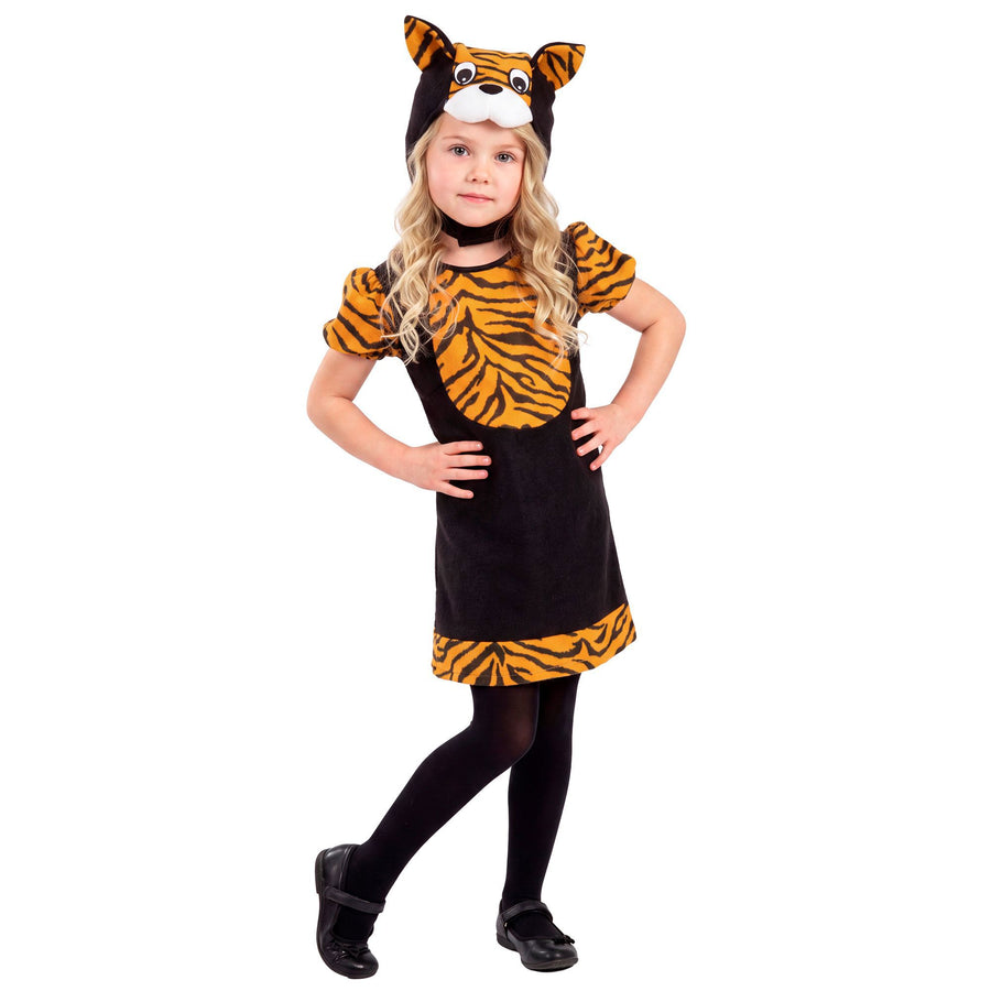 Widmann Kleine Tigerin Kostüm für Kinder mit Kleid und Kopfbedeckung
