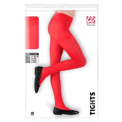 "ROTE STRUMPFHOSE" 40 DEN