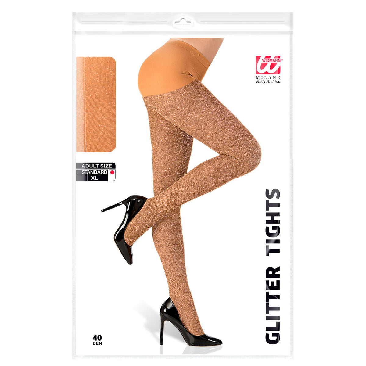 Widmann schimmernde Gold-Strumpfhose 40 DEN – Detailansicht