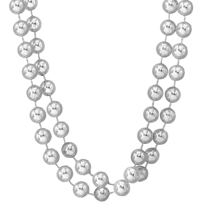 "SET VON 2 SILBERNEN PERLENKETTEN" 40 cm