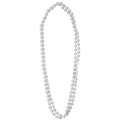 "SET VON 2 SILBERNEN PERLENKETTEN" 40 cm