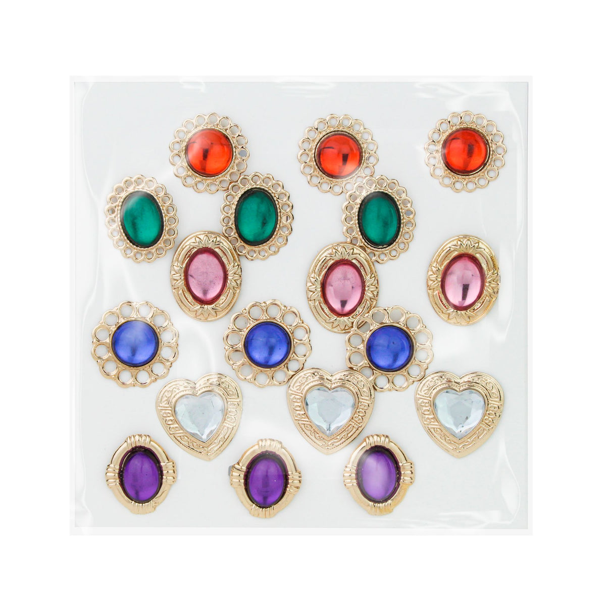 "RING MIT EDELSTEIN" sort. in 6 Modellen und Farben - in Box