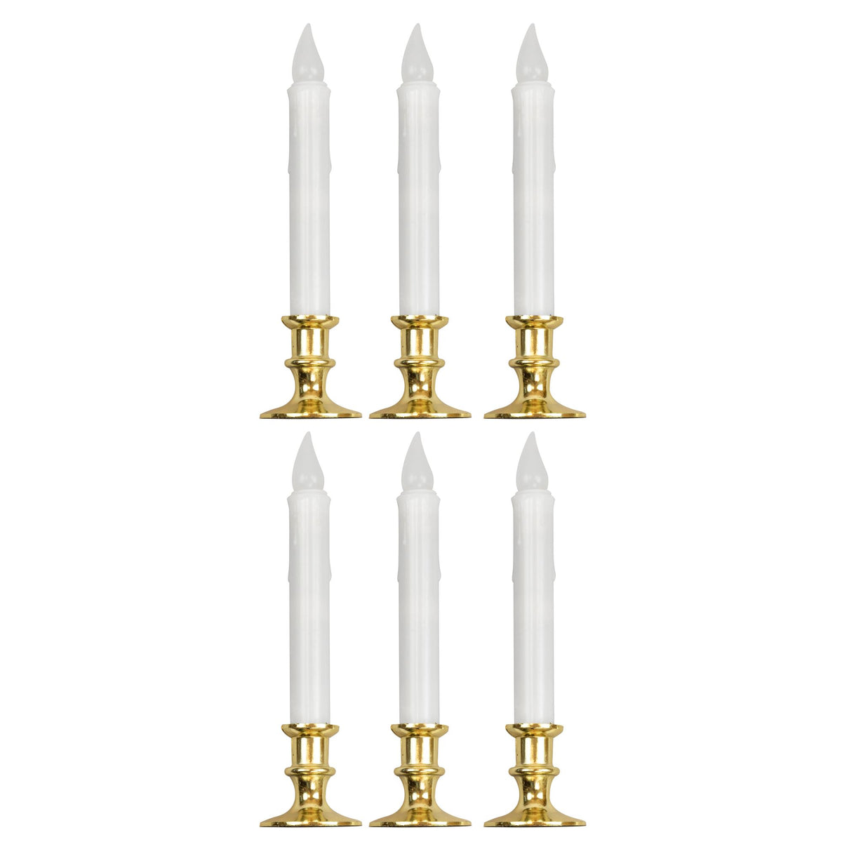 "SET VON 6 WEIßEN FLACKERNDEN LED KERZEN MIT TIMER" 23 cm