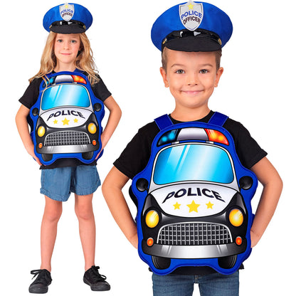 "POLIZIST" (Kostüm, Mütze)