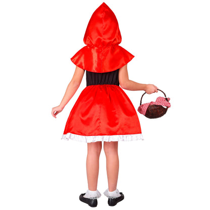 "ROTKÄPPCHEN" (Kleid mit Schürze, Mäntelchen mit Kapuze)