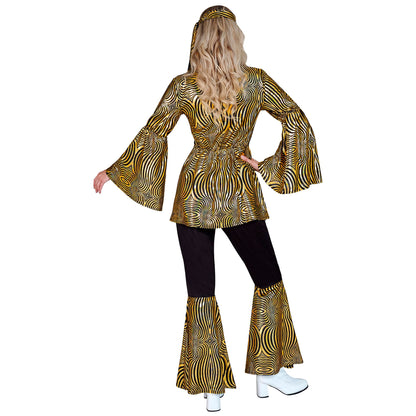 "THE 70s DISCO STYLE - golden waves" (Oberteil, Hose, Stirnband)
