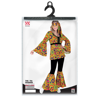 "THE 70s GROOVY STYLE - yellow circles" (Oberteil, Hose, Stirnband)