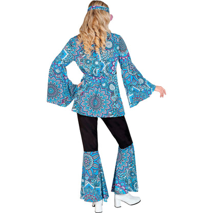 "THE 60s FASHION -blue mandala" (Oberteil, Hose, Stirnband)