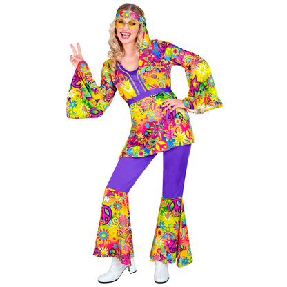 "THE 60s FASHION - peace & love" (Oberteil, Hose, Stirnband)