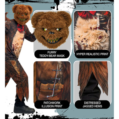 "ZOMBIE TEDDYBÄR" (Overall, Maske)