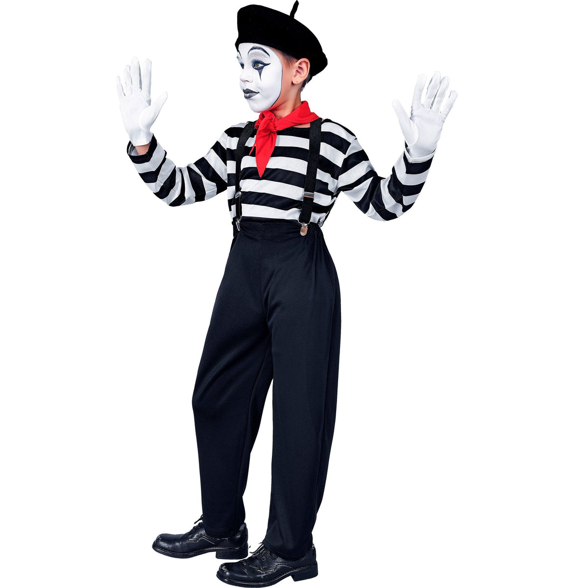 "PANTOMIME" (Oberteil, Hose, Hosenträger, Halstuch, Handschuhe, Mütze)
