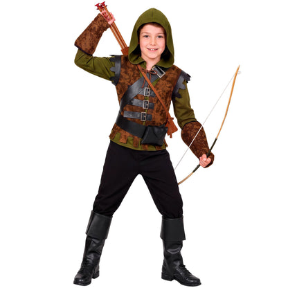 "ROBIN OF SHERWOOD" (Oberteil mit Kapuze und Weste, Schärpe mit Schnalle, Gütel mit Tasche, Handschuhe, Stiefelüberzieher)