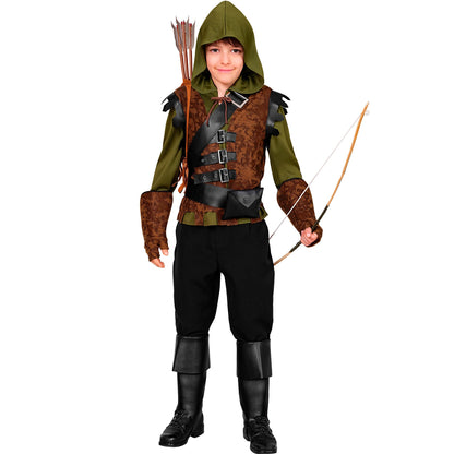 "ROBIN OF SHERWOOD" (Oberteil mit Kapuze und Weste, Schärpe mit Schnalle, Gütel mit Tasche, Handschuhe, Stiefelüberzieher)
