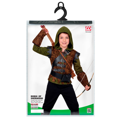 "ROBIN OF SHERWOOD" (Oberteil mit Kapuze und Weste, Schärpe mit Schnalle, Gütel mit Tasche, Handschuhe, Stiefelüberzieher)